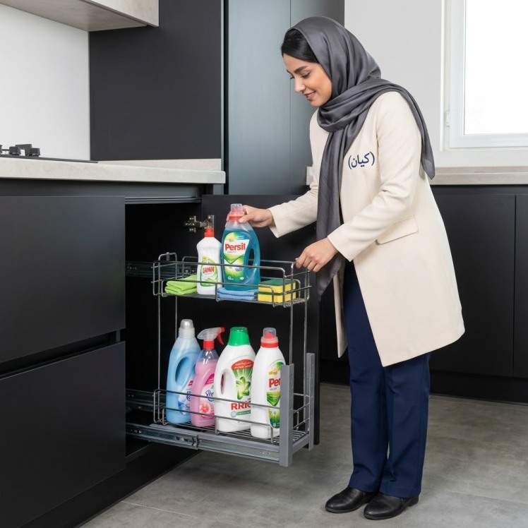 اکسسوری مناسب آشپزخانه کوچک؛ استفاده بهتر از فضای کابینت